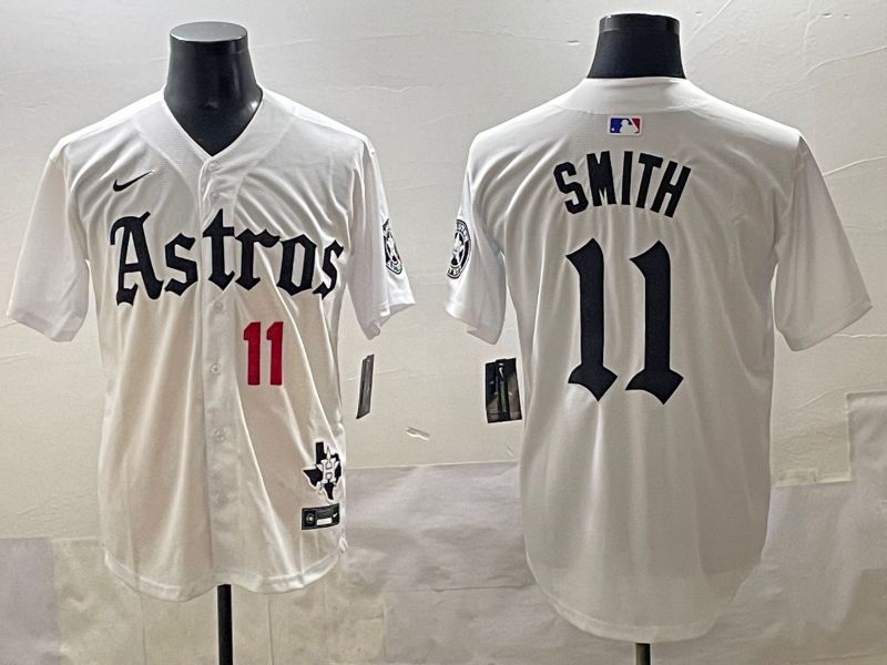 Men 2025 Houston Astros #11 Smith White Five generations Joint Name Nike MLB Jersey style 35->houston astros->MLB Jersey
